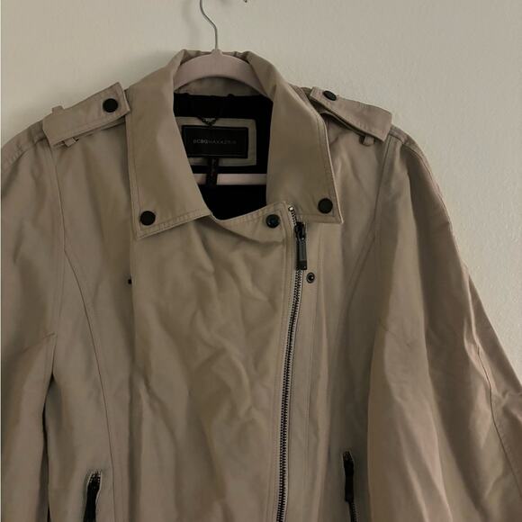 BCBGMaxAzria Dominique Khaki Utility Cape Jacket Large - Picture 5 of 10